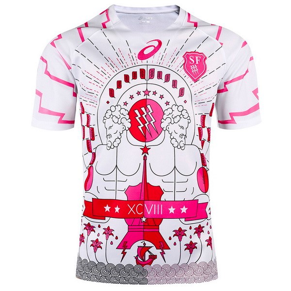 Maillot Rugby Stade Français Paris Exterieur 2017 2018 Blanc